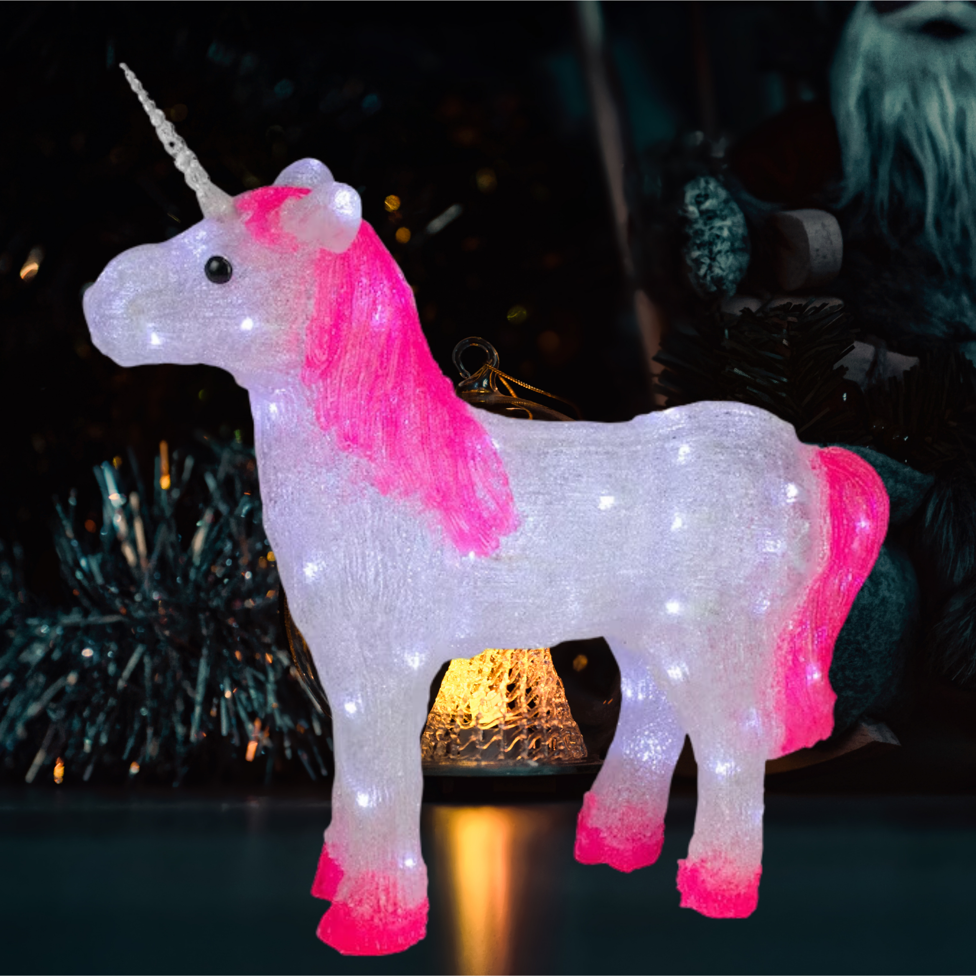 – Decoration 23-in Standing White Unicorn LED Christmas ExclusiveHalloween with Lights Free