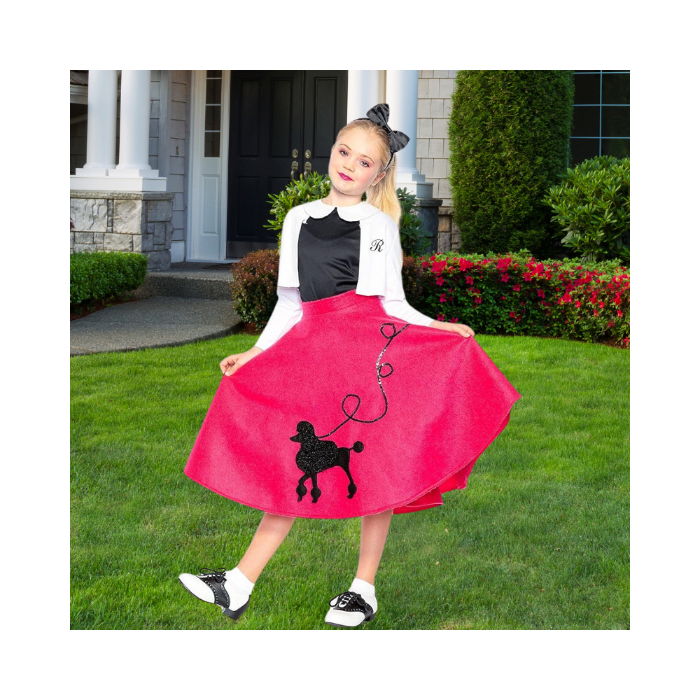 Halloween Poodle Skirt 50s Costume for Children