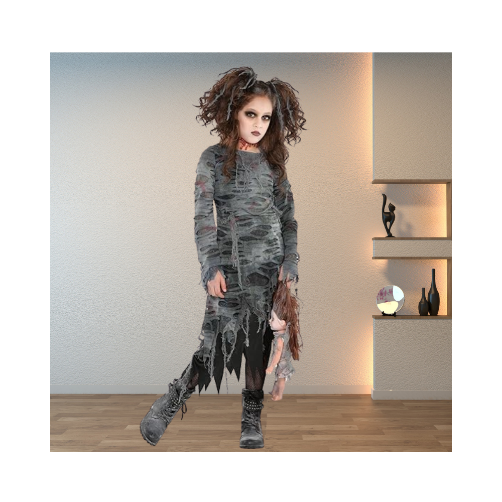 Halloween Undead Walker Zombie Costume Set for Girls