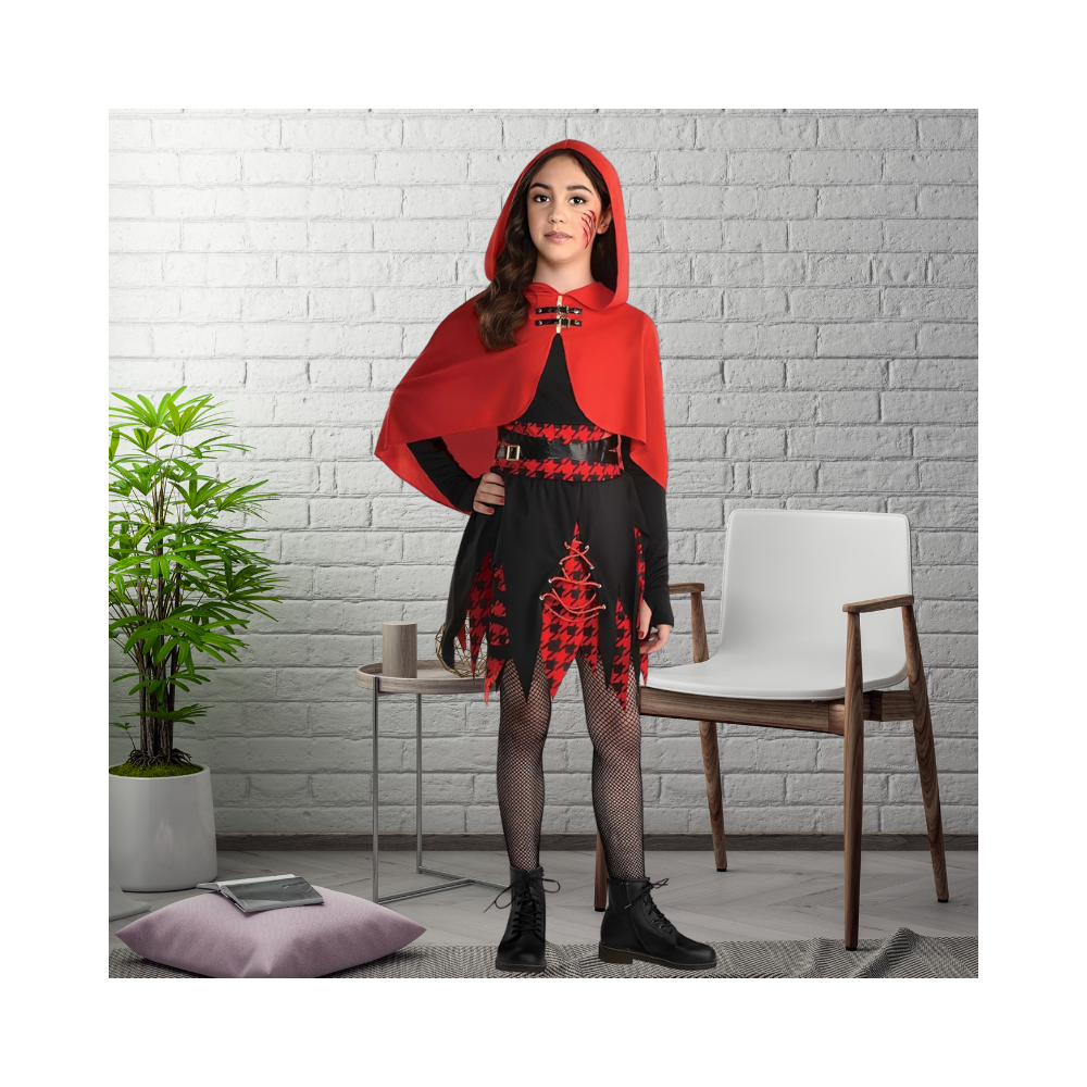 Halloween Riding Hood Rebel Girl Costume for Children