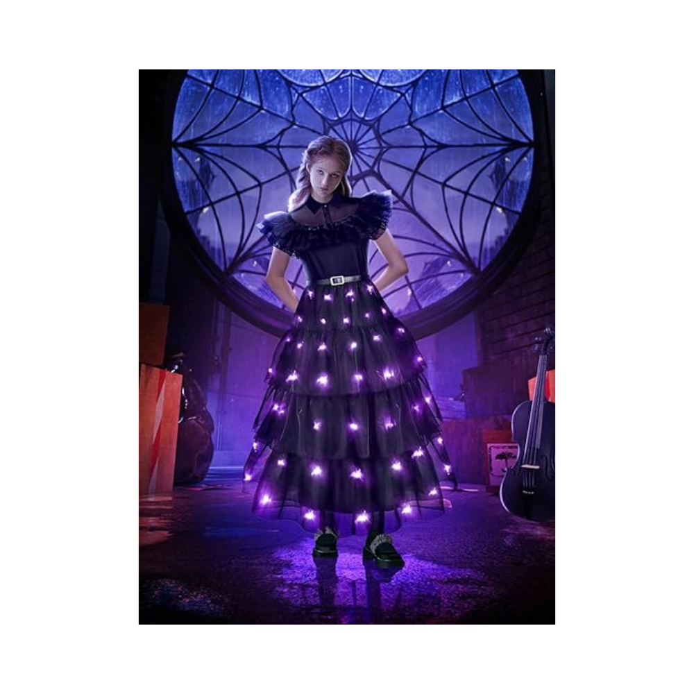 Halloween Light Up Black Costume for Girls