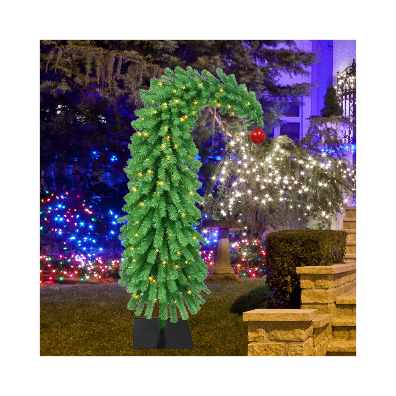 Christmas 6' Whimsical Green Pre-Lit Artificial Christmas Tree with Clear Lights