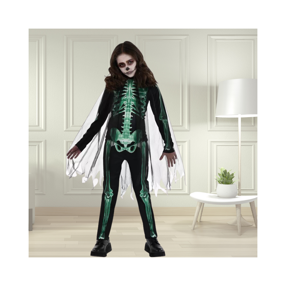 Halloween Kids Glow-in-the-Dark Skeleton Glow Reaper Costume