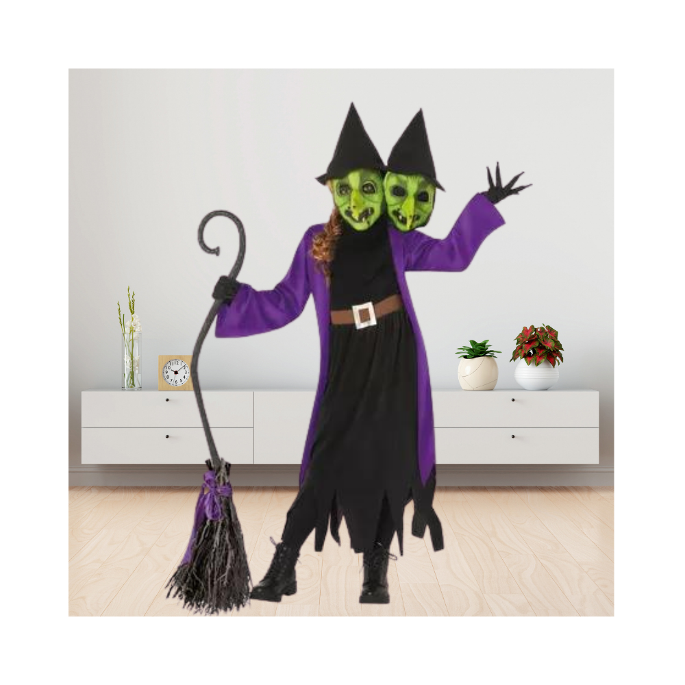 Halloween Kids Two-Headed Witch Costume