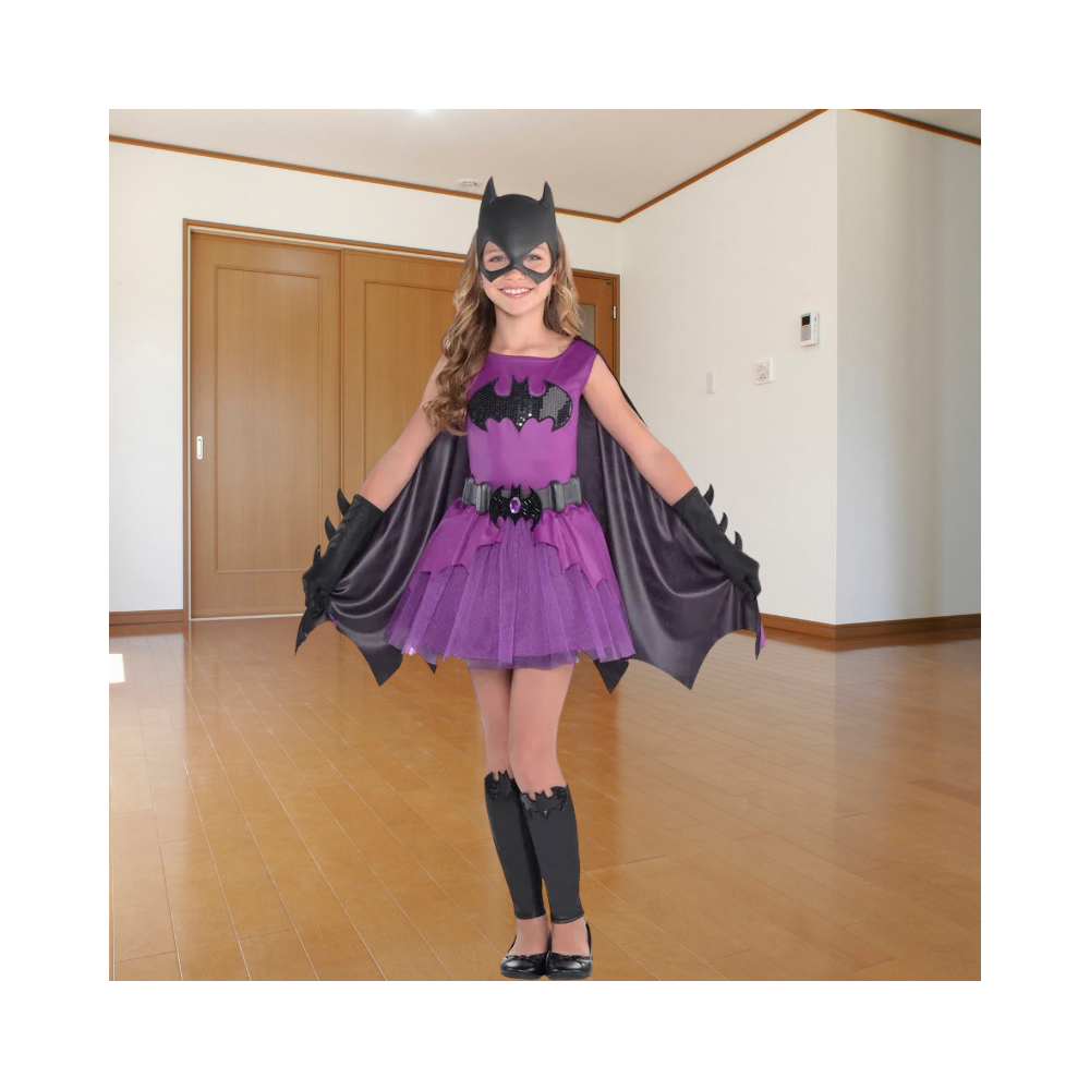 Halloween Girls Purple Batgirl Costume