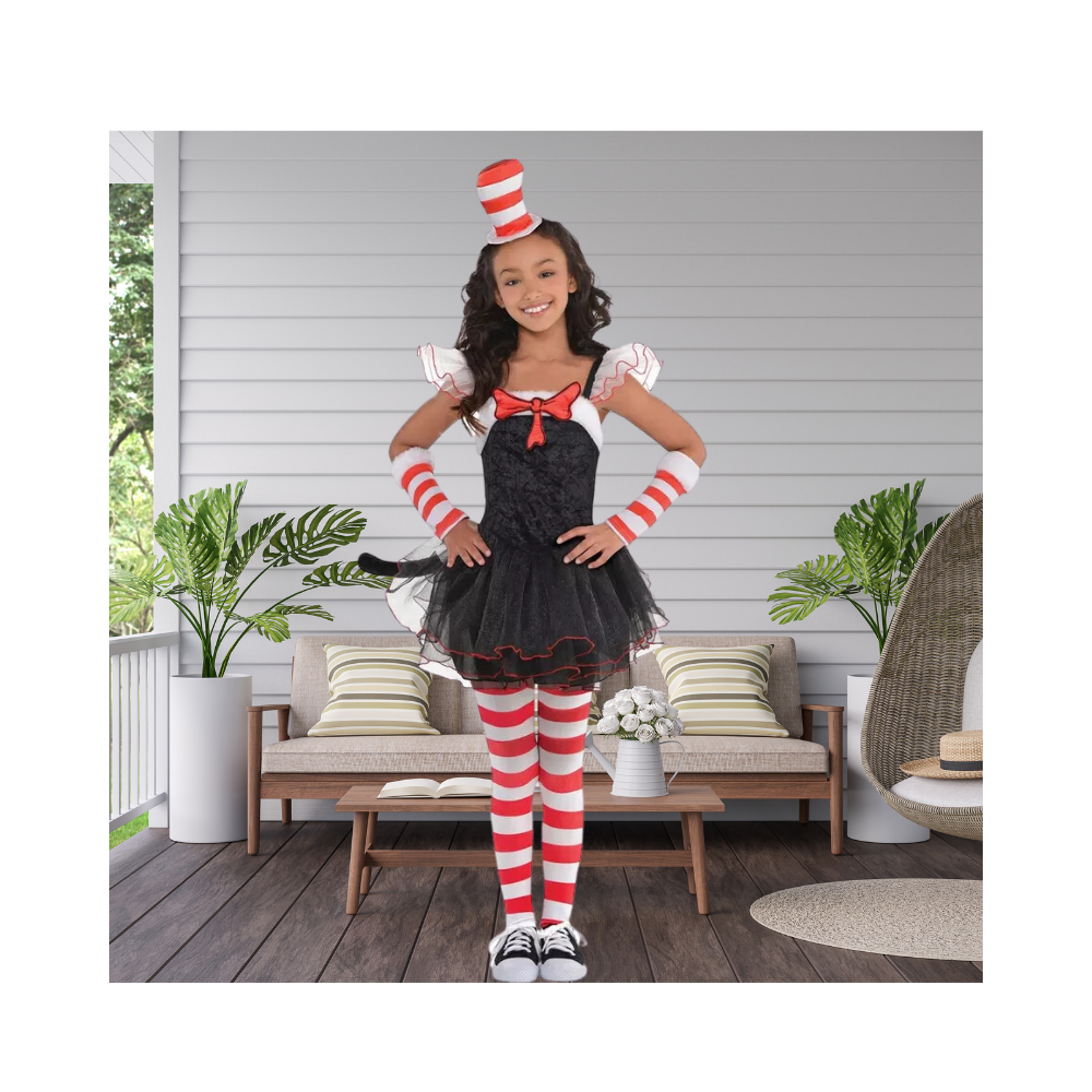 Halloween Girls Cat in the Hat Tutu Costume - Dr. Seuss