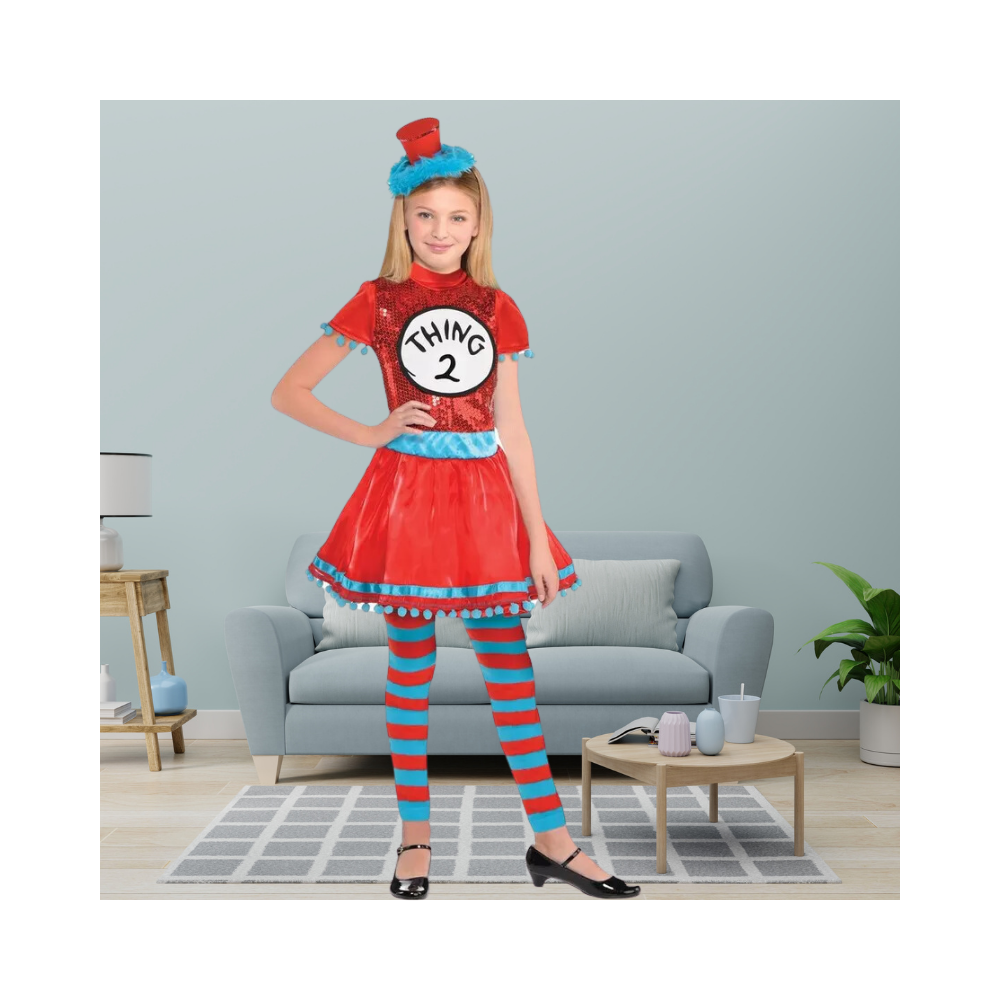 Halloween Girls Thing 1 & Thing 2 Dress Costume - Dr. Seuss