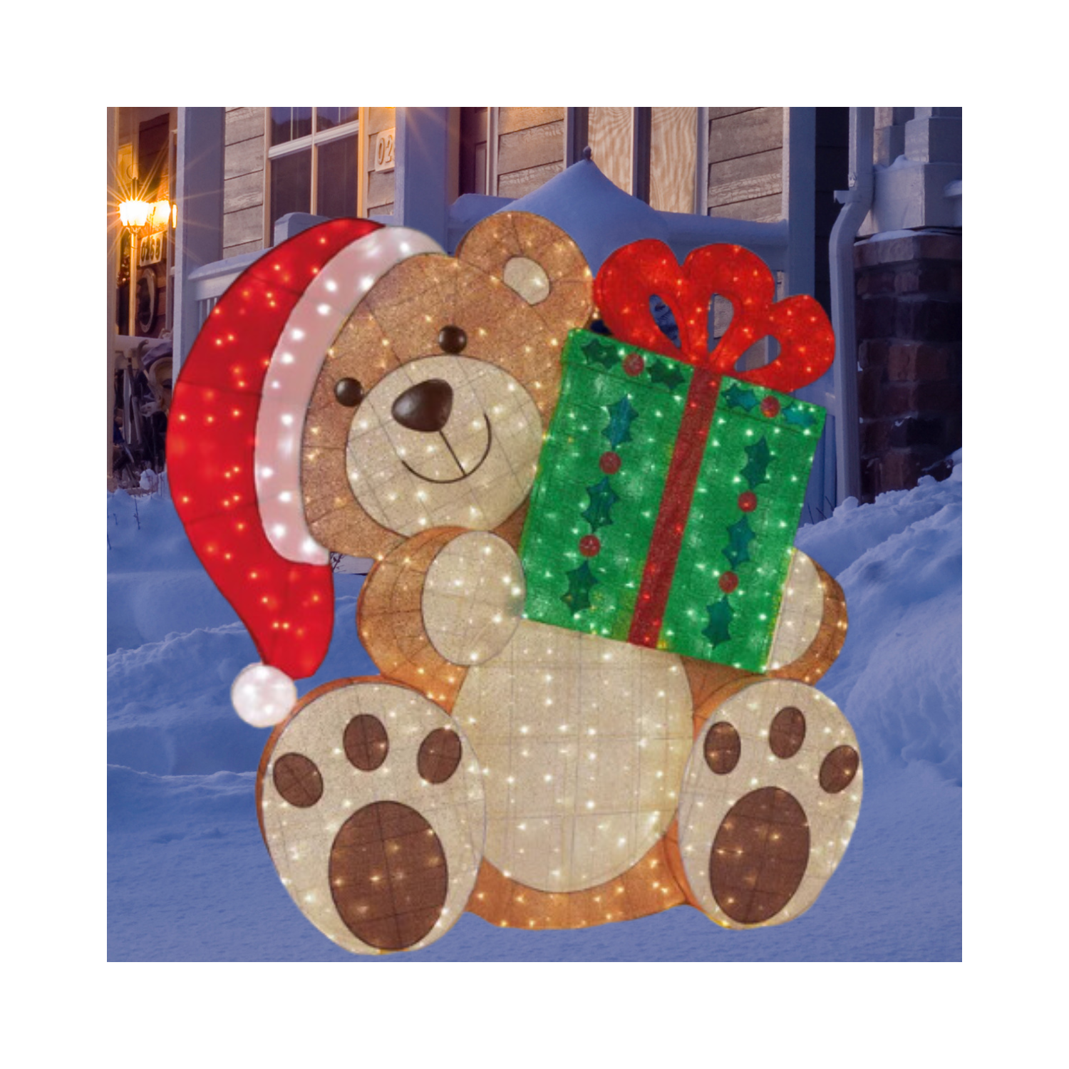 Christmas 8.7’ Led Bear with Present