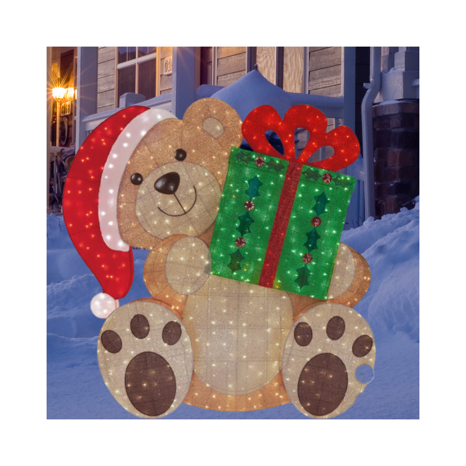 Christmas 8.7’ Led Bear with Present