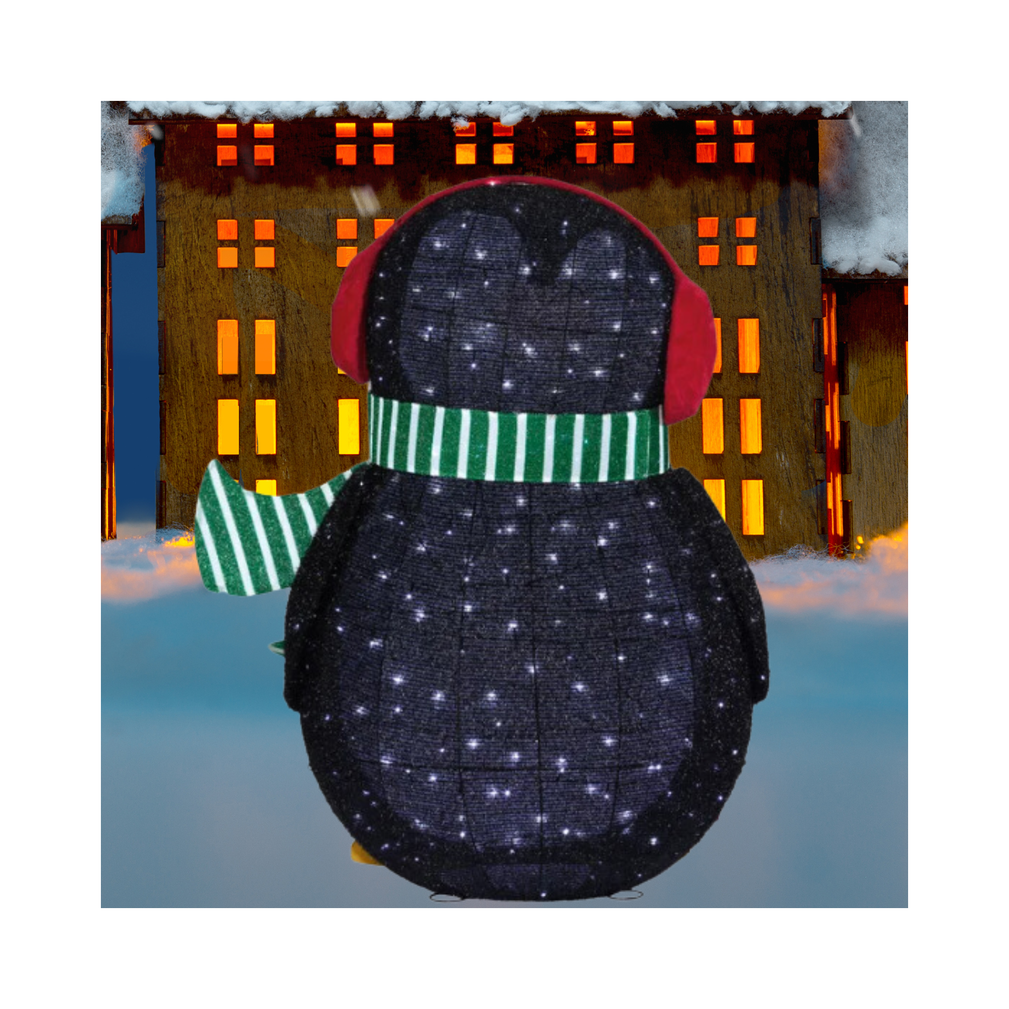 Christmas 5' LED Penguin With Candy Cane