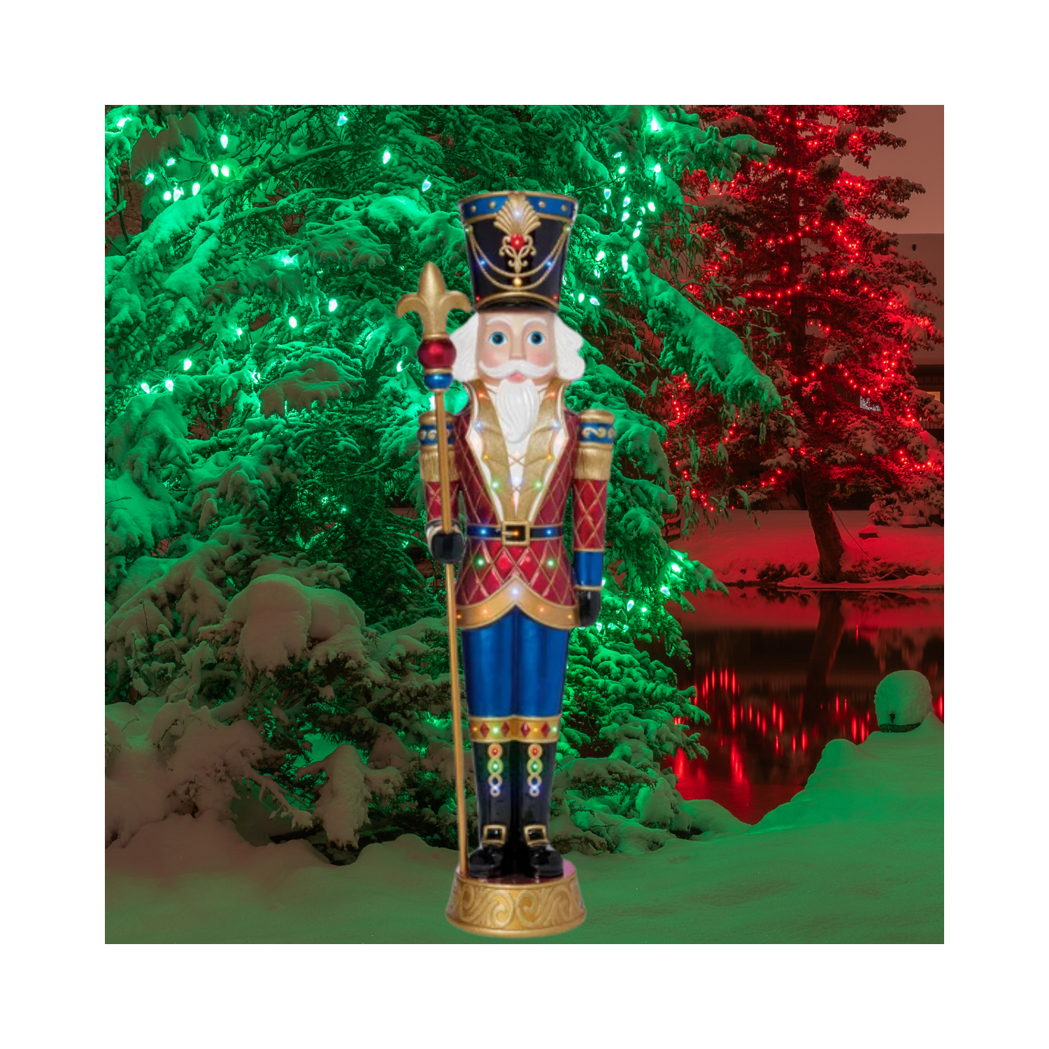 Christmas 8’ Nutcracker with LED Lights and Music