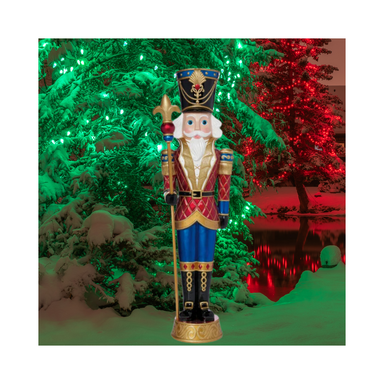 Christmas 8’ Nutcracker with LED Lights and Music