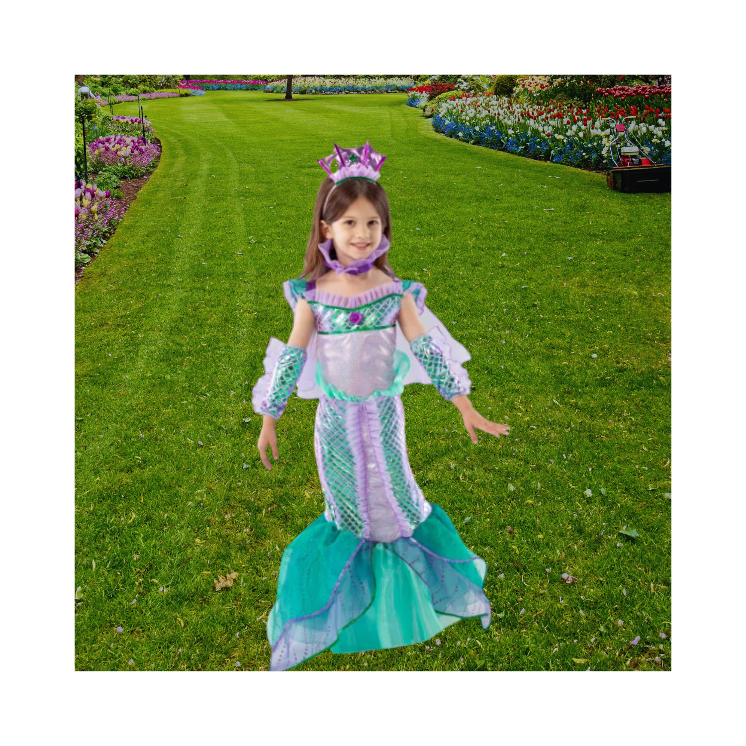 Halloween Sparkly Coral Mermaid Child Costume