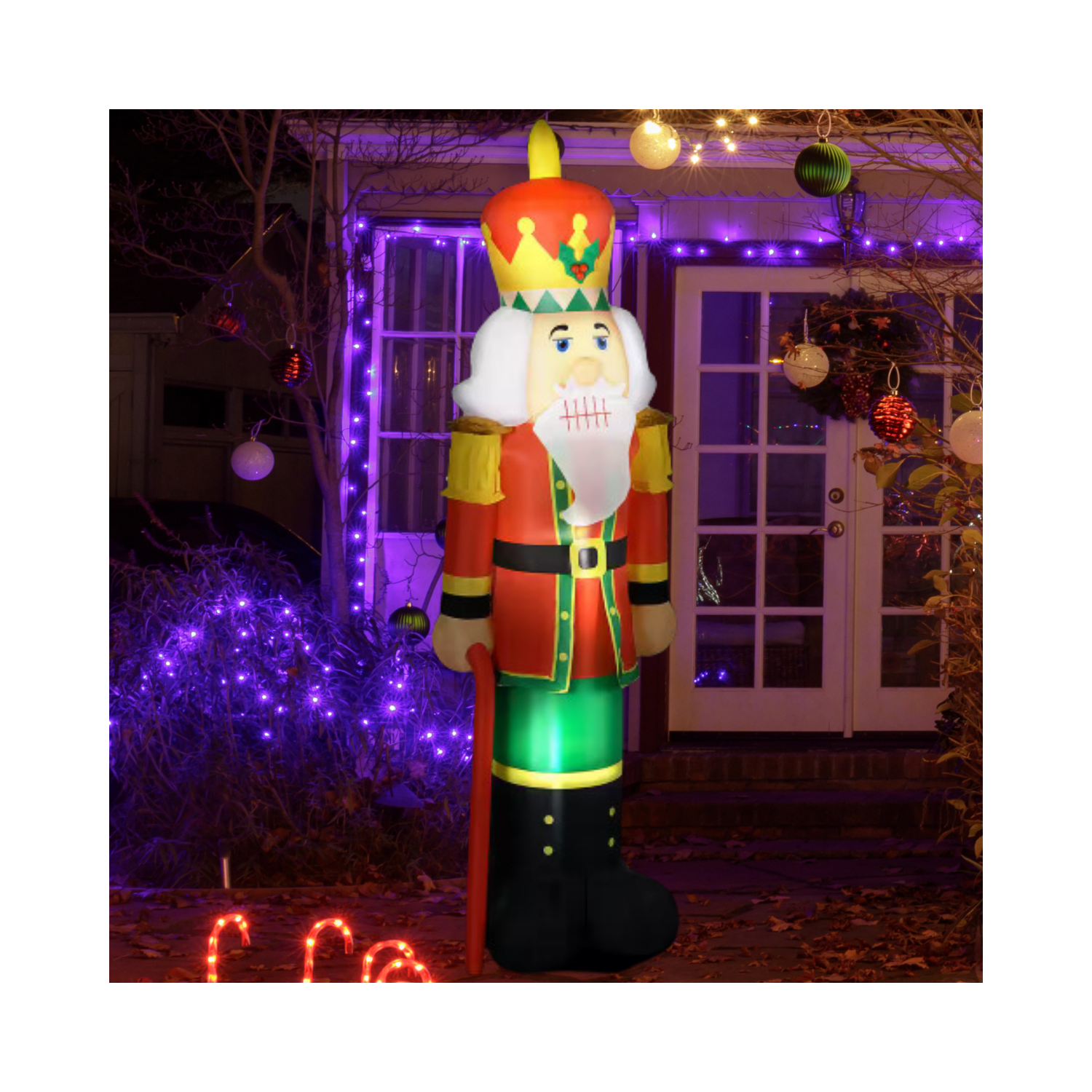 Christmas Inflatable 4 LED Lights, Blow-Up Outdoor LED Yard Display, Waterproof