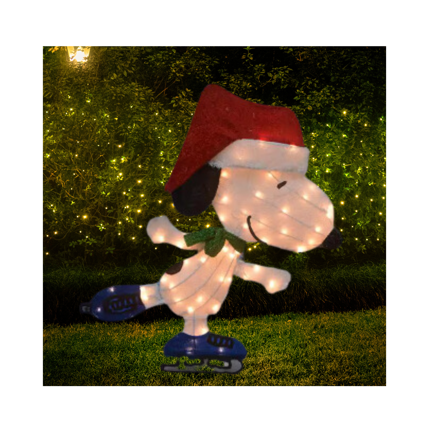 Christmas 32 in. 2D LED Pre-Lit Yard Art Skating Snoopy