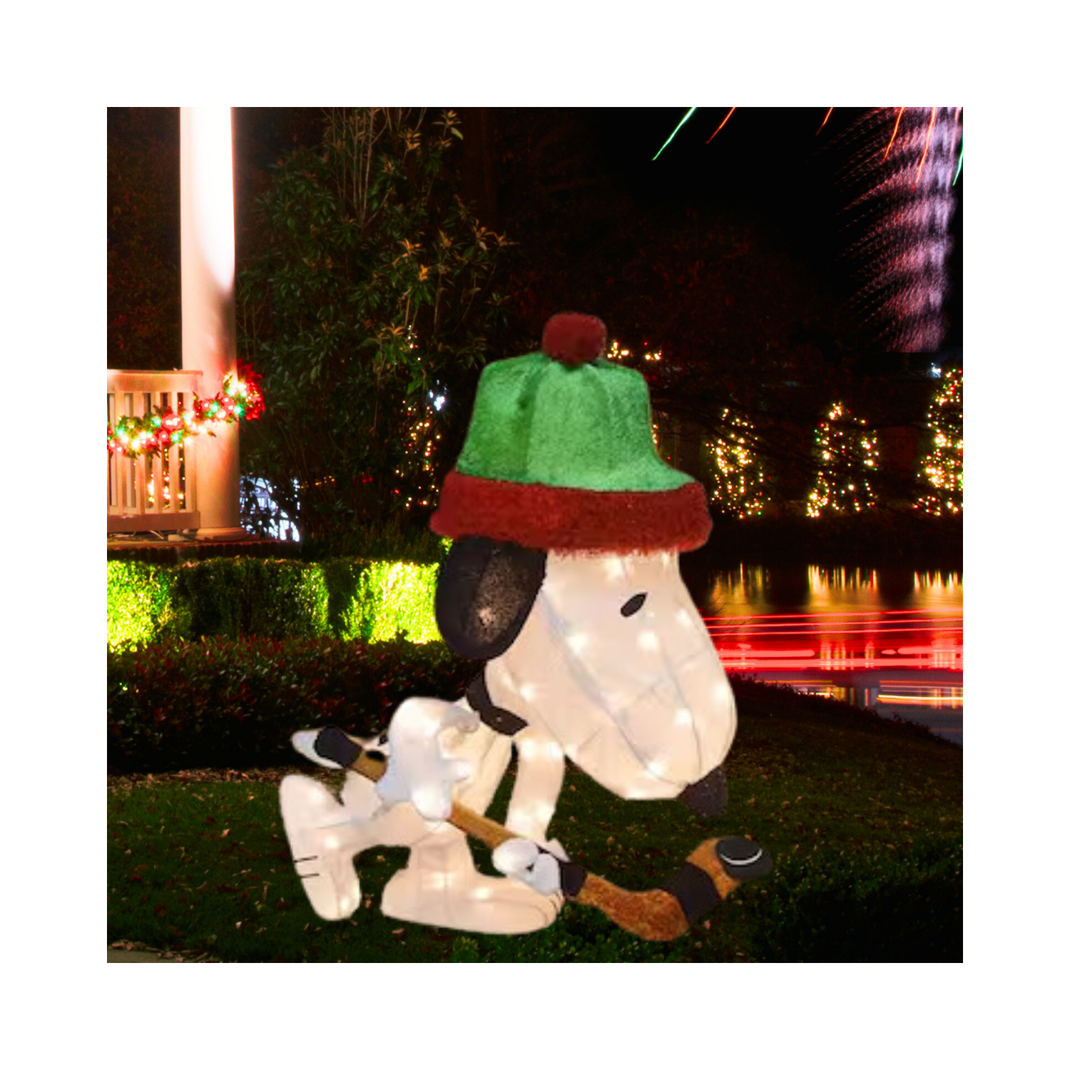 Christmas 28 in. 3D LED Pre-Lit Yard Snoopy