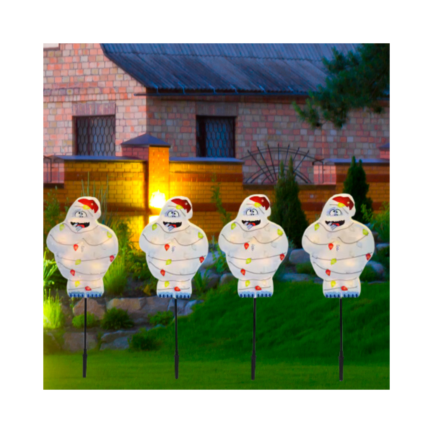 Christmas 12 in. Tall Bumble Pathway Markers 4 CT