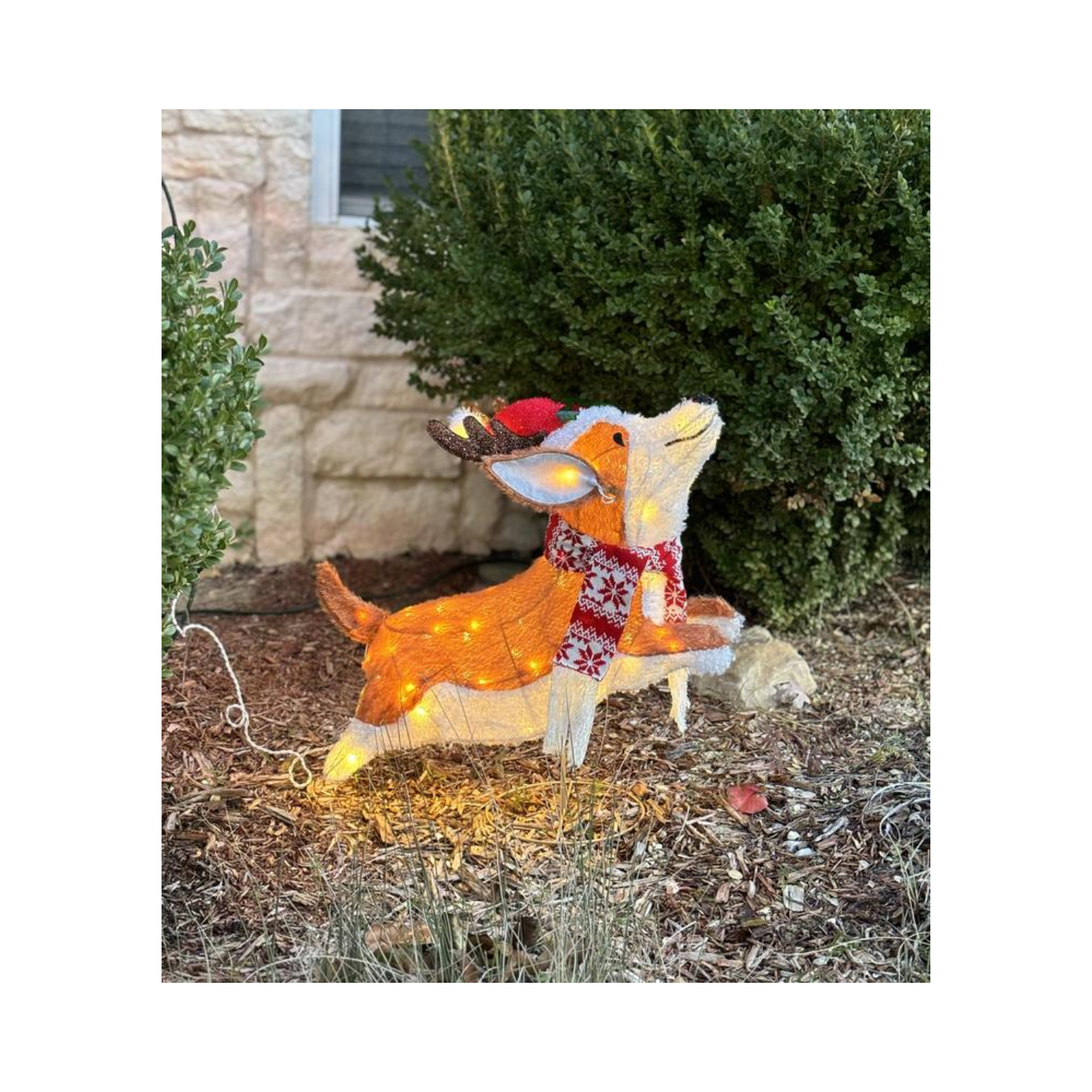 Christmas 22-in LED Leaping Corgi Dog Decoration