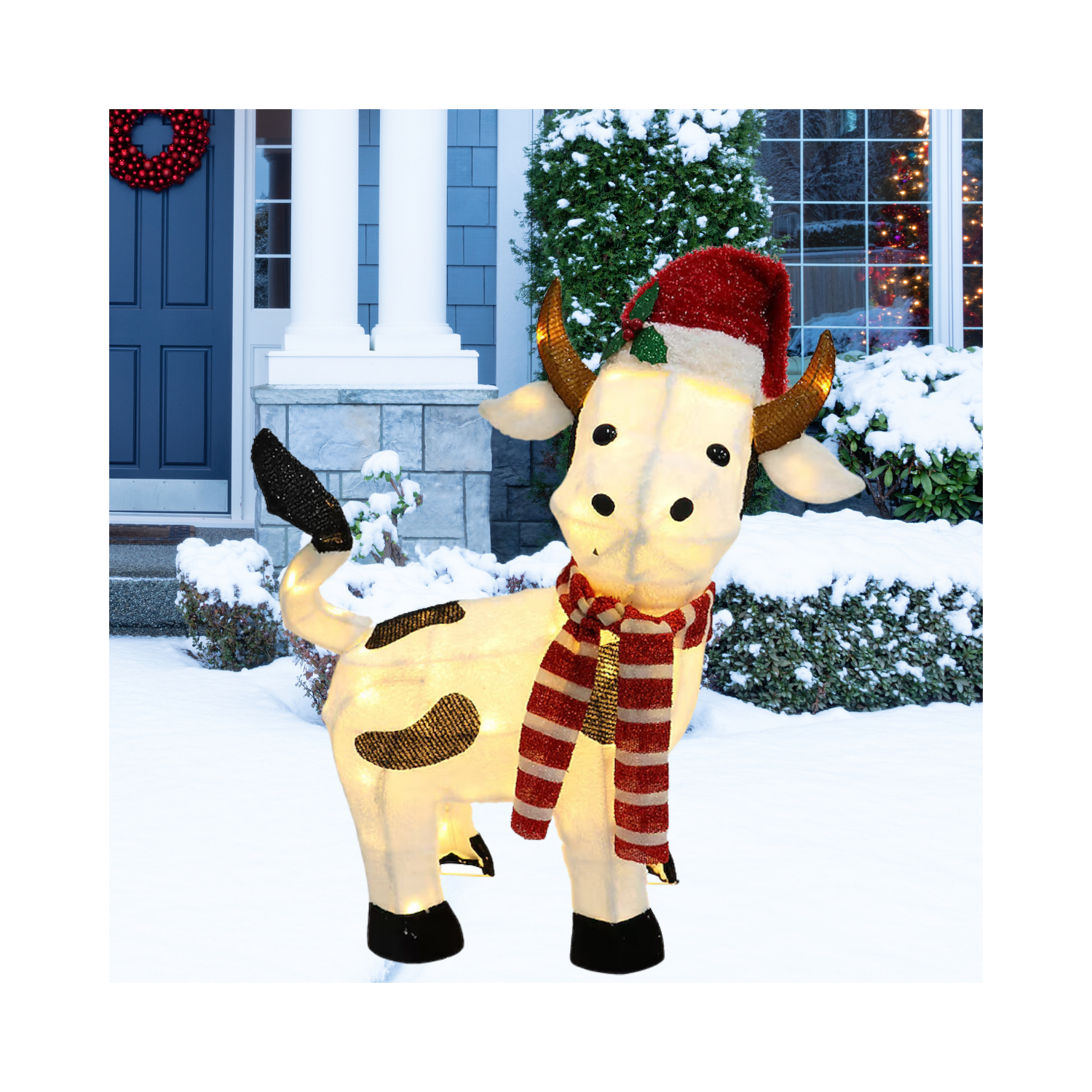 Christmas 3-ft LED Cow Decoration