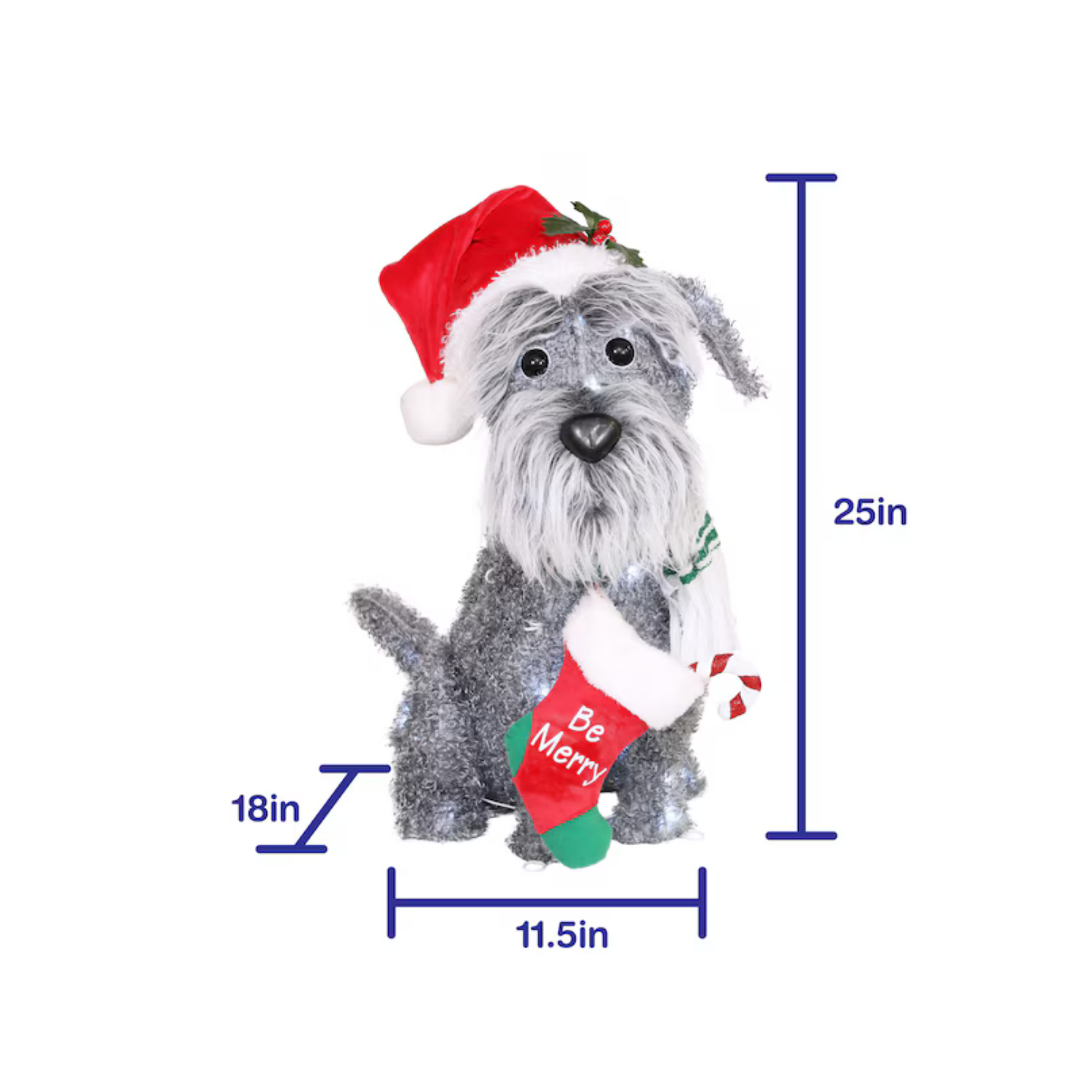 Christmas 2-ft LED Schnauzer Dog Decoration