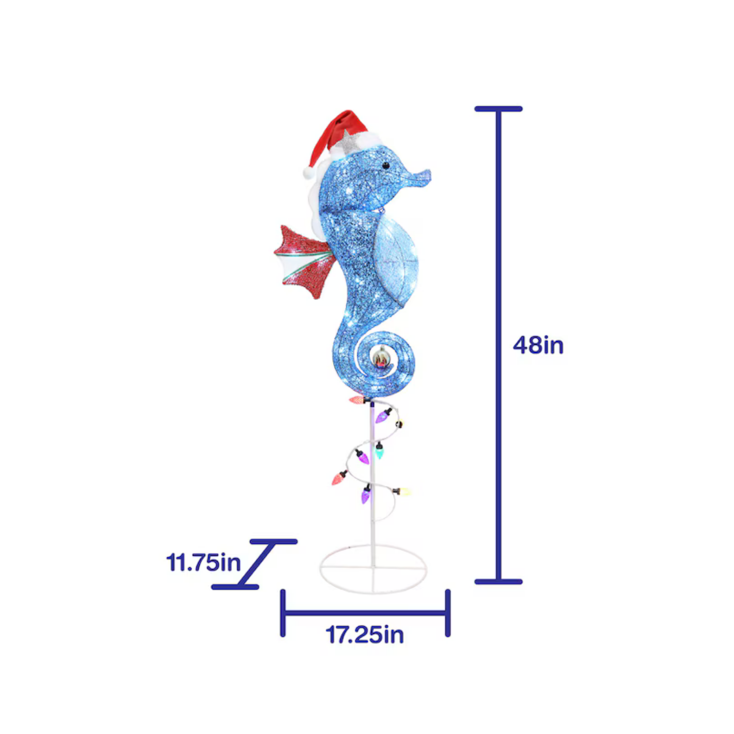 Christmas 4-ft LED Twinkling Seahorse Decoration