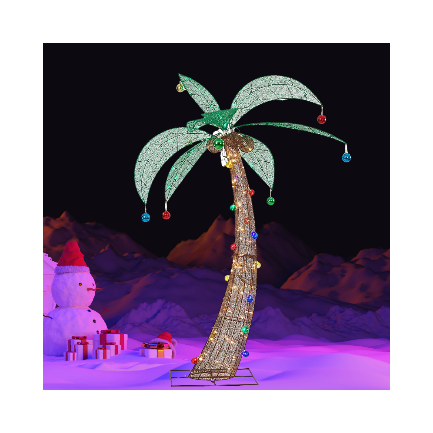 Christmas 6-ft LED Palm Tree Decoration