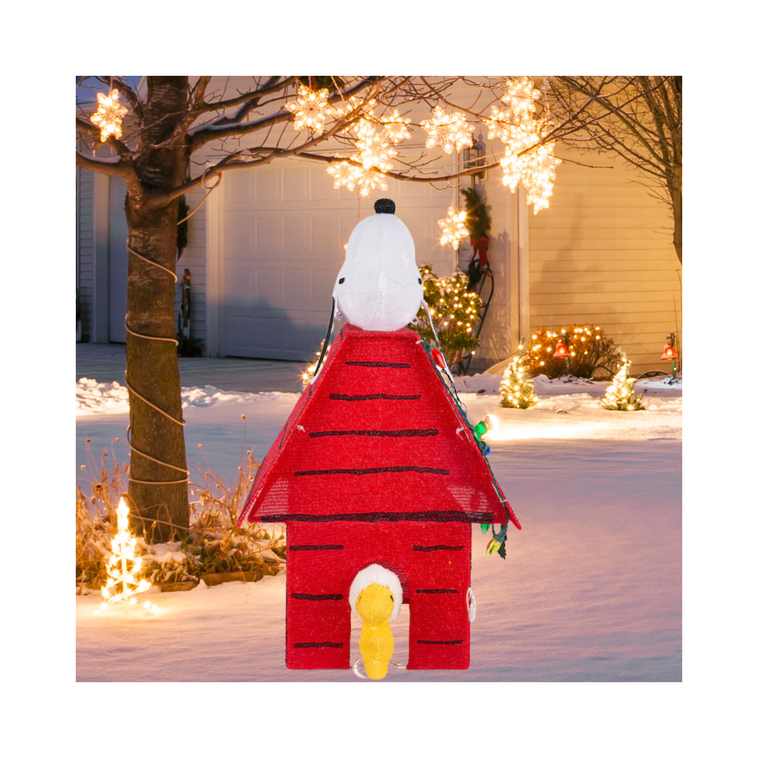 Christmas 2.5-ft LED Snoopy & Woodstock Doghouse Yard Decoration