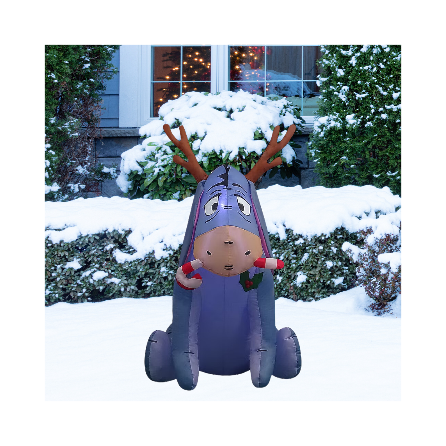 Christmas Disney 4-ft LED Eeyore with Candy Cane Inflatable