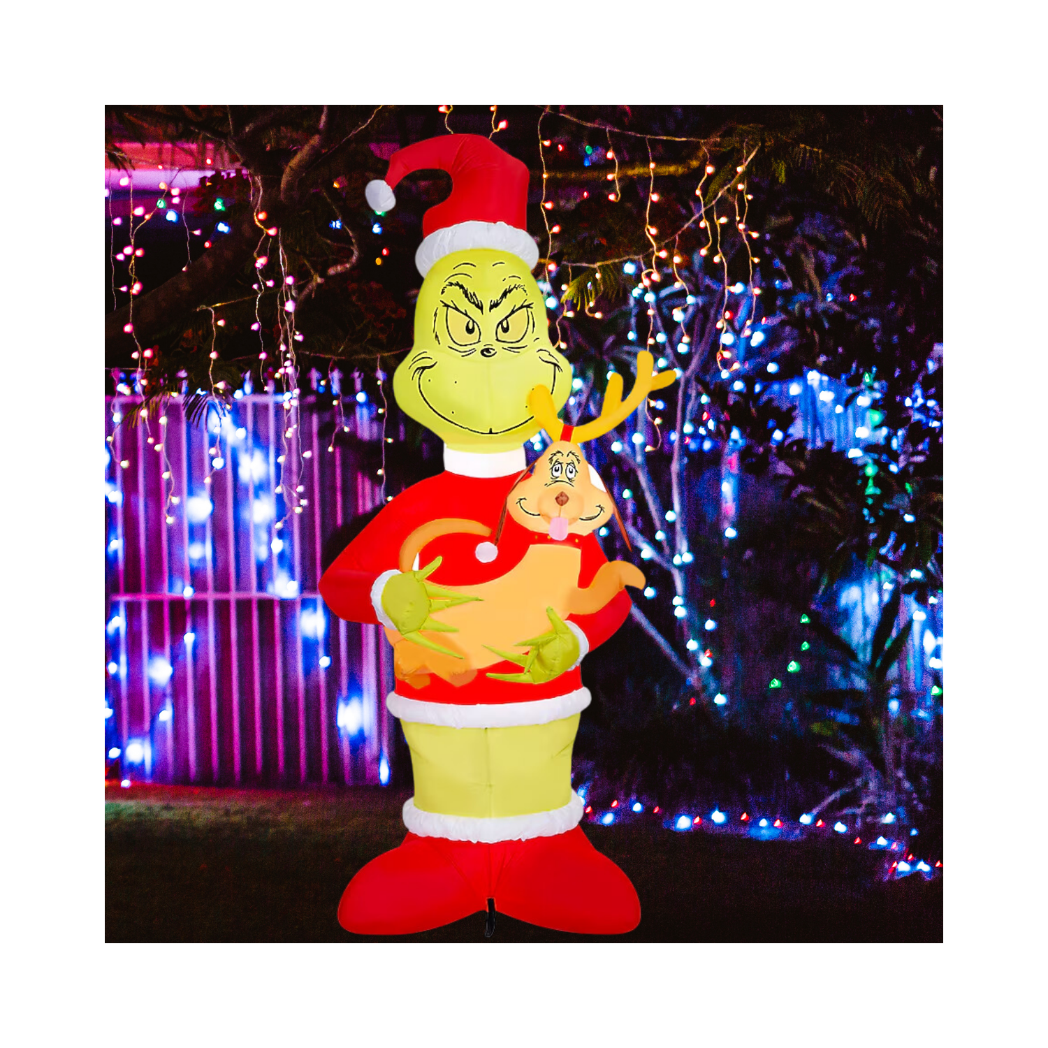 Christmas 8-ft LED Dr Seuss Grinch & Max Inflatable