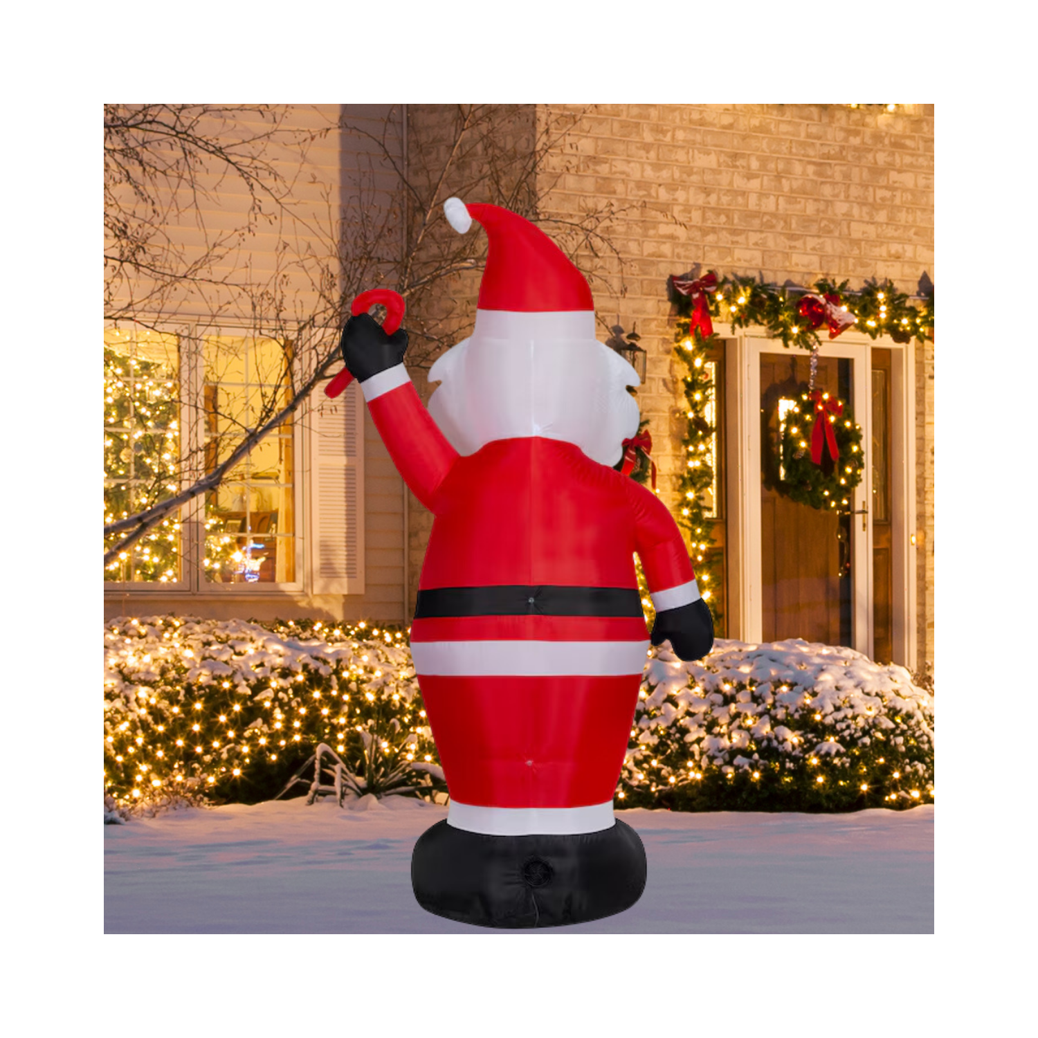 Christmas 7-ft LED Santa with Candy Cane Inflatable