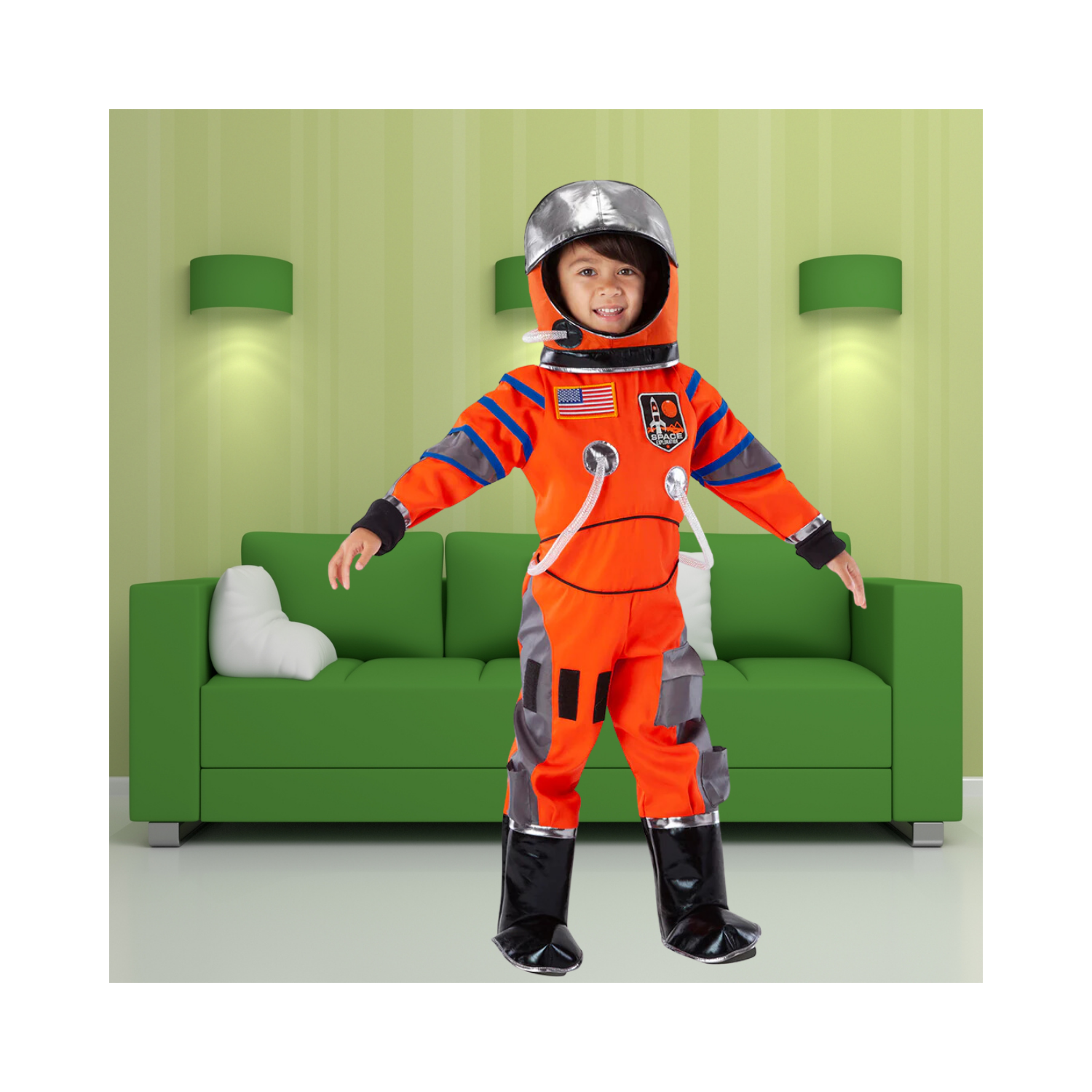 Halloween Kids Astronaut Costume in Orange