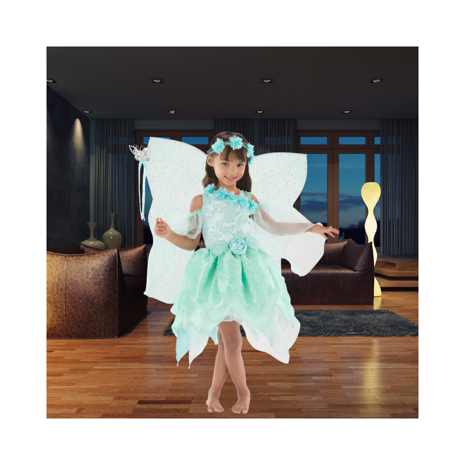 Halloween Girls Flower Fairy Costume