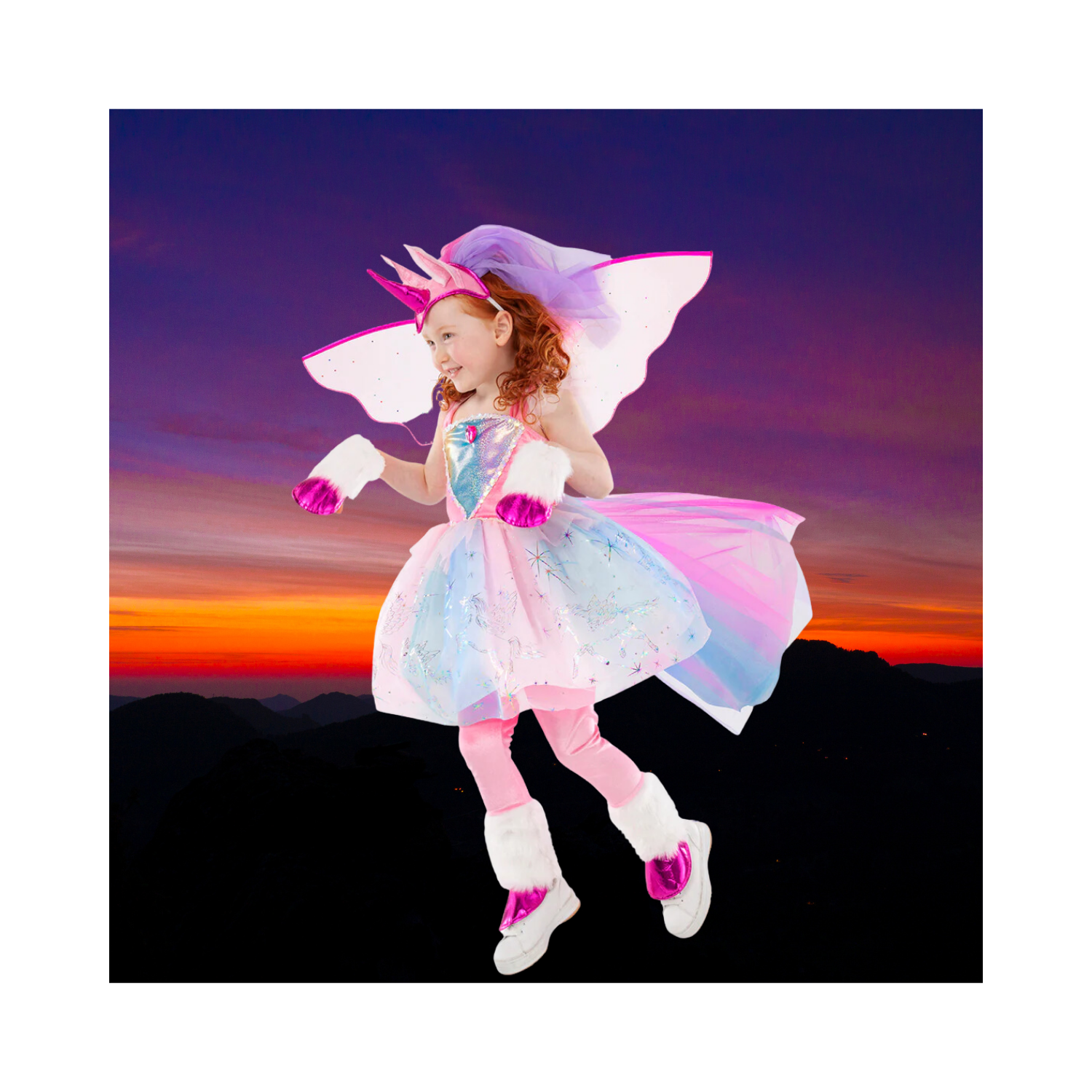 Halloween Girls Winged Unicorn Costume