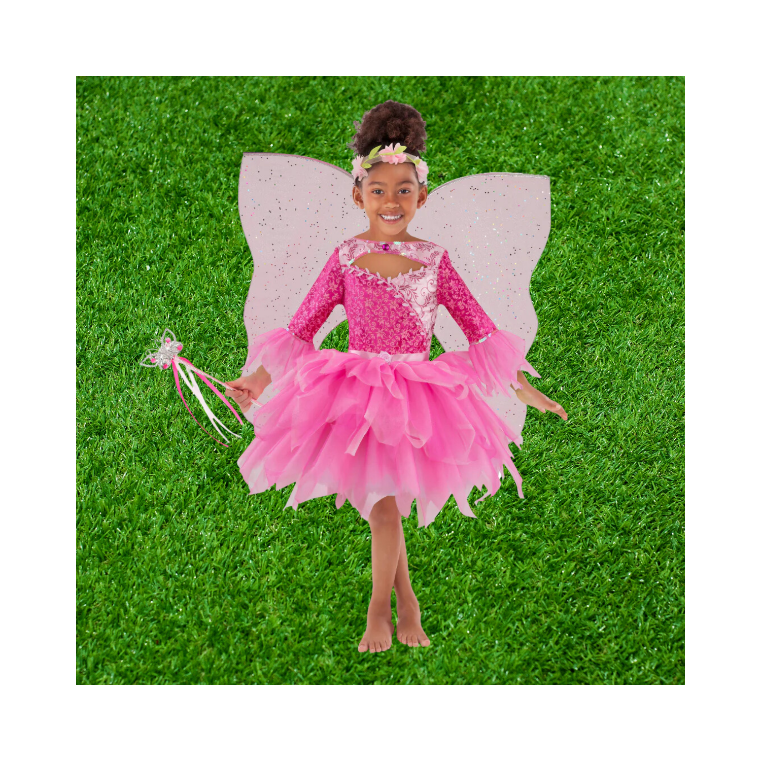 Halloween Girls Pink Petal Fairy Costume