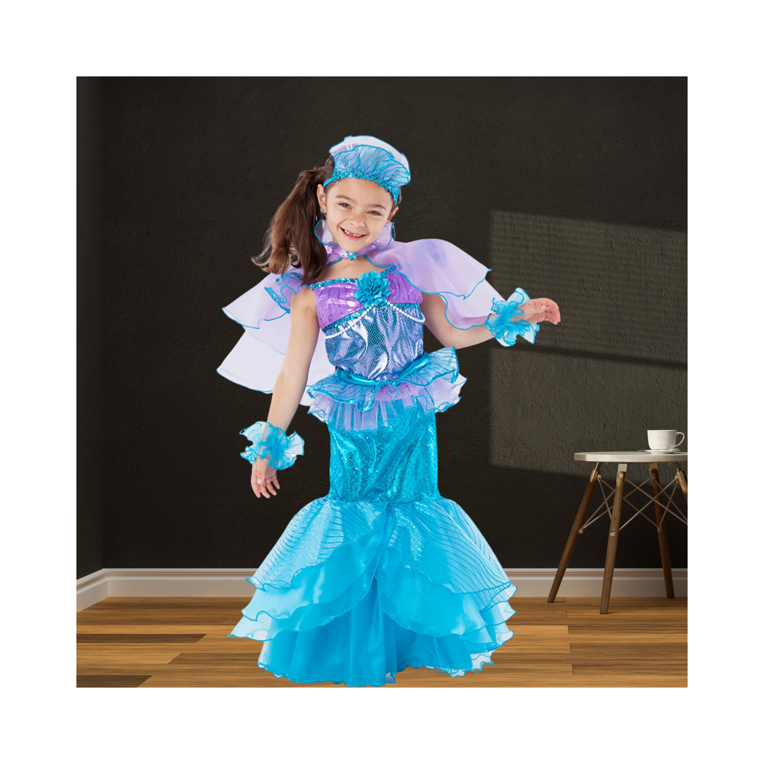 Halloween Girls Sparkly Mermaid Dress-Up