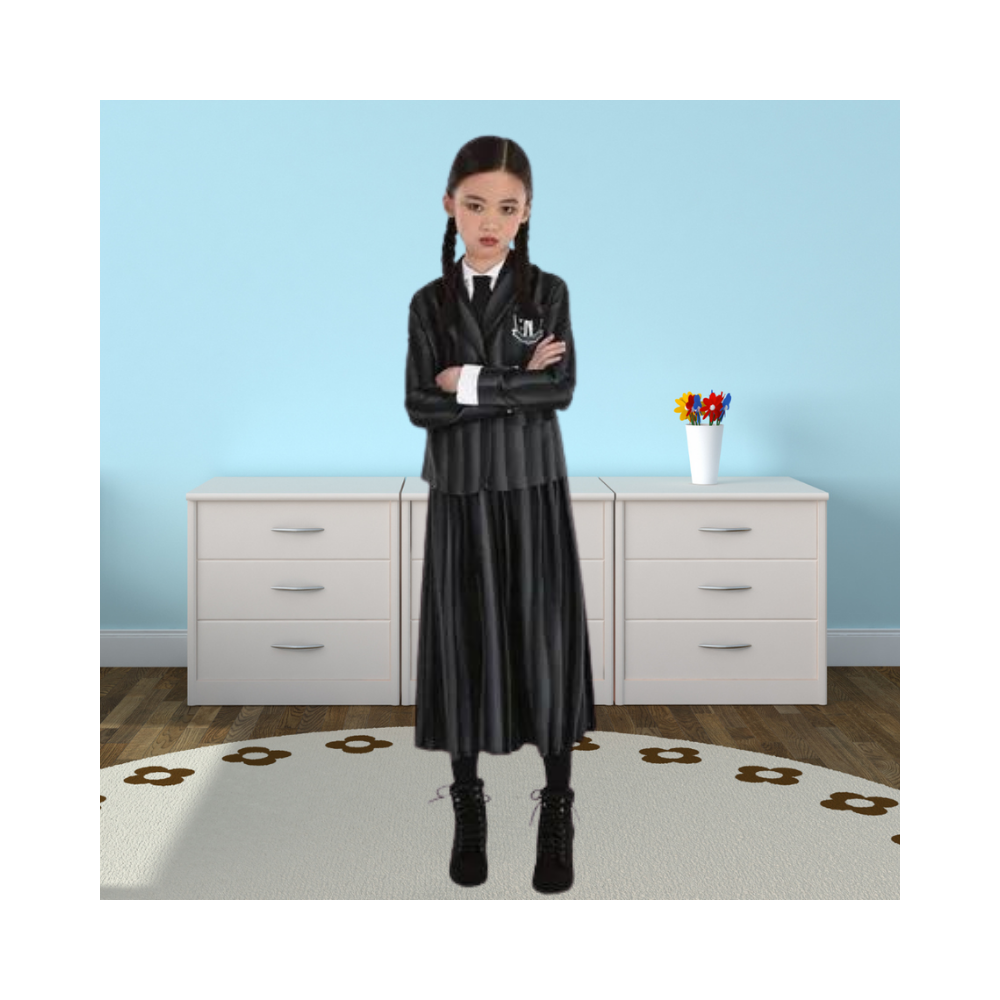 Halloween Kids' Wednesday Addams Nevermore Uniform Costume - Wednesday TV Series