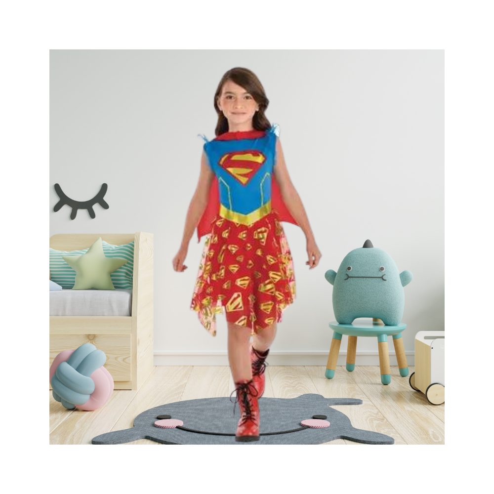 Halloween Kids' Glitter Supergirl Dress Costume - DC Comics