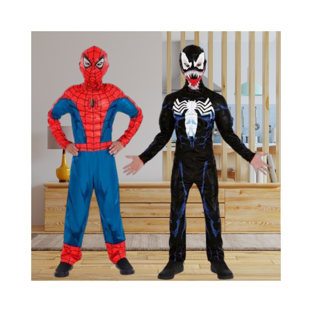 Halloween Kids' 2-in-1 Reversible Venom & Spider-Man Muscle Costume - Marvel