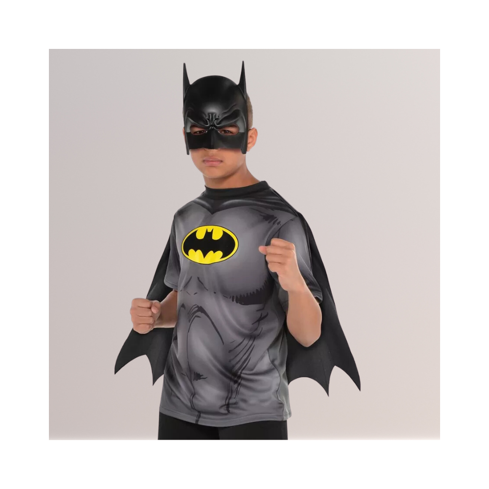 Halloween Kids Batman T-Shirt with Cape