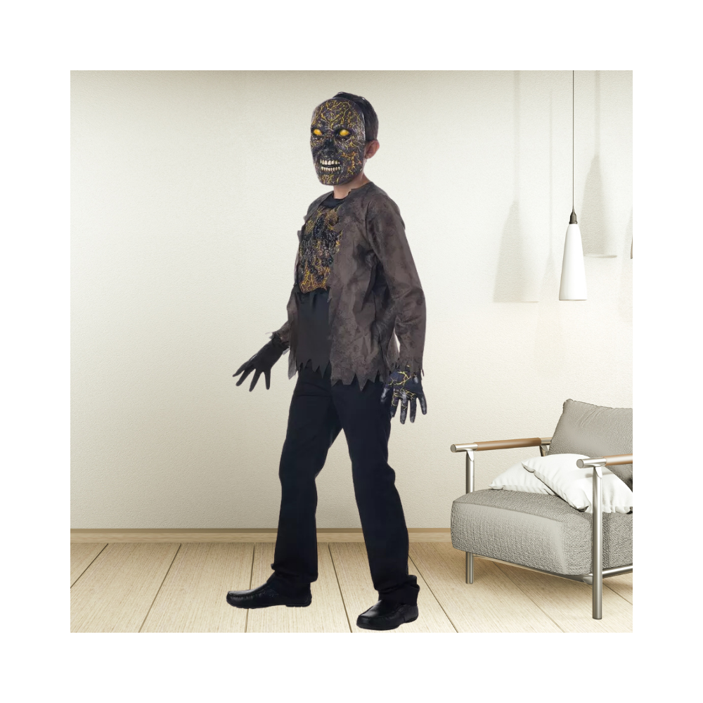 Halloween Kids Light-Up Extreme Scorched Zombie Deluxe Costume