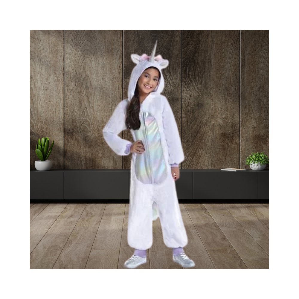 Halloween Kids' Iridescent Unicorn One Piece Zipster Costume