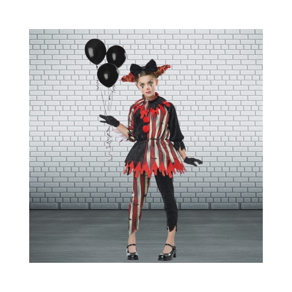 Halloween Dark Circus Clown Child Costume