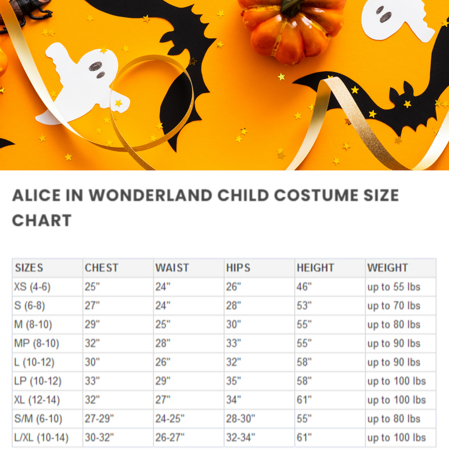 Halloween Alice in Wonderland Child Costume