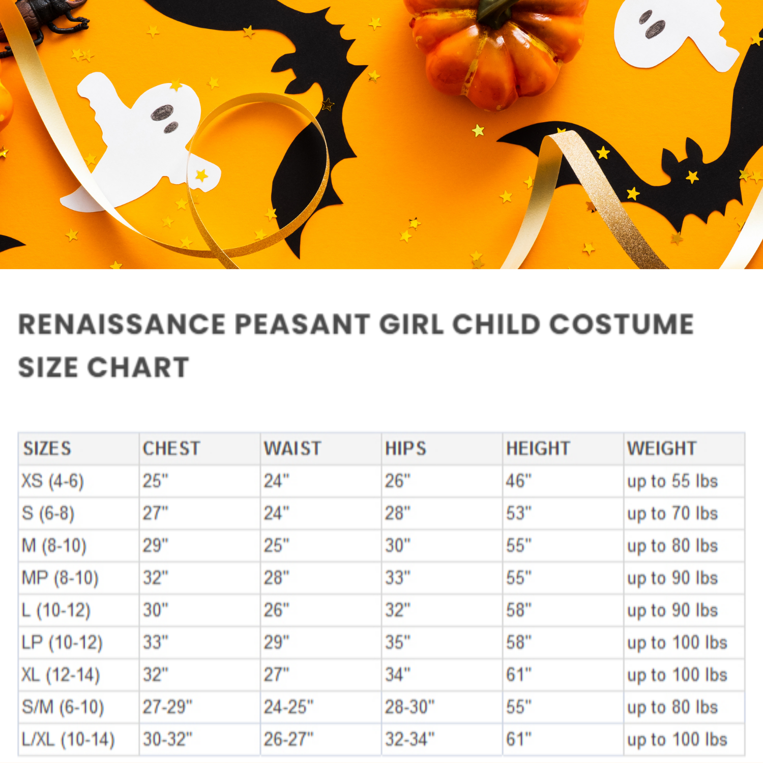 Halloween Renaissance Peasant Girl Child Costume