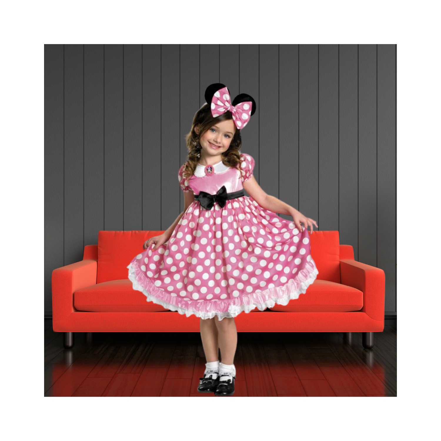 Halloween Pink Minnie Glow In the Dark Child Costume