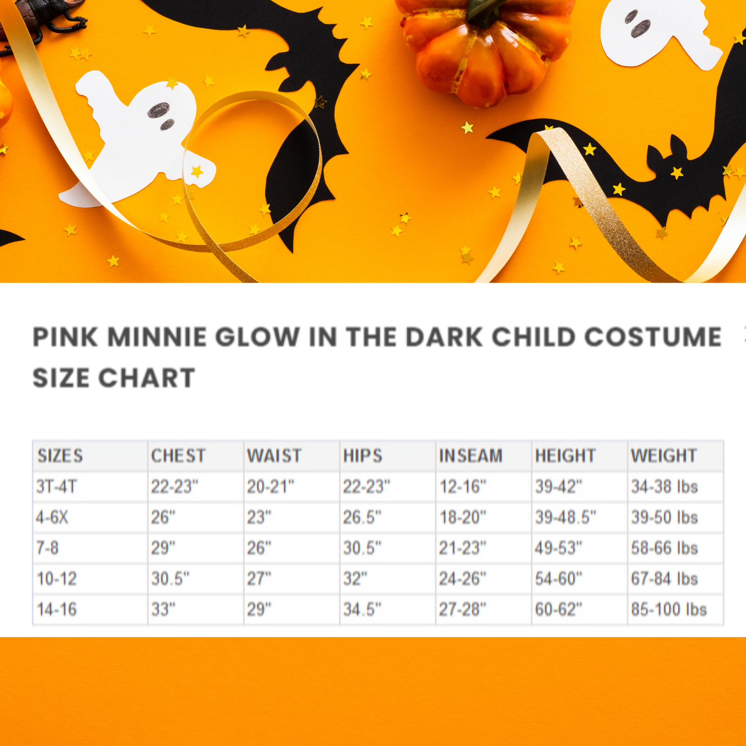 Halloween Pink Minnie Glow In the Dark Child Costume