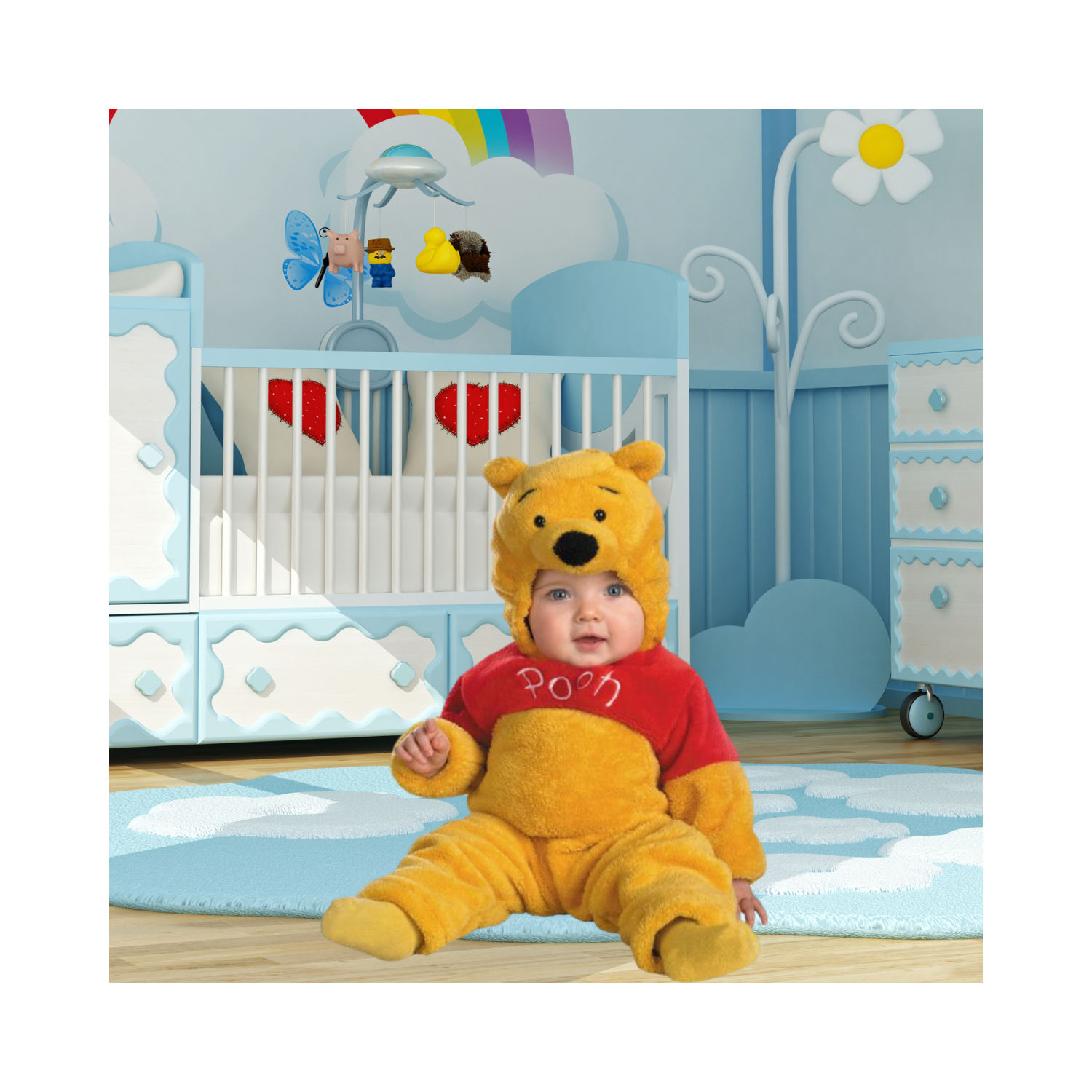 Halloween Disney Winnie The Pooh Deluxe Two-Sided Plush Jumpsuit Infant/Toddler Costume