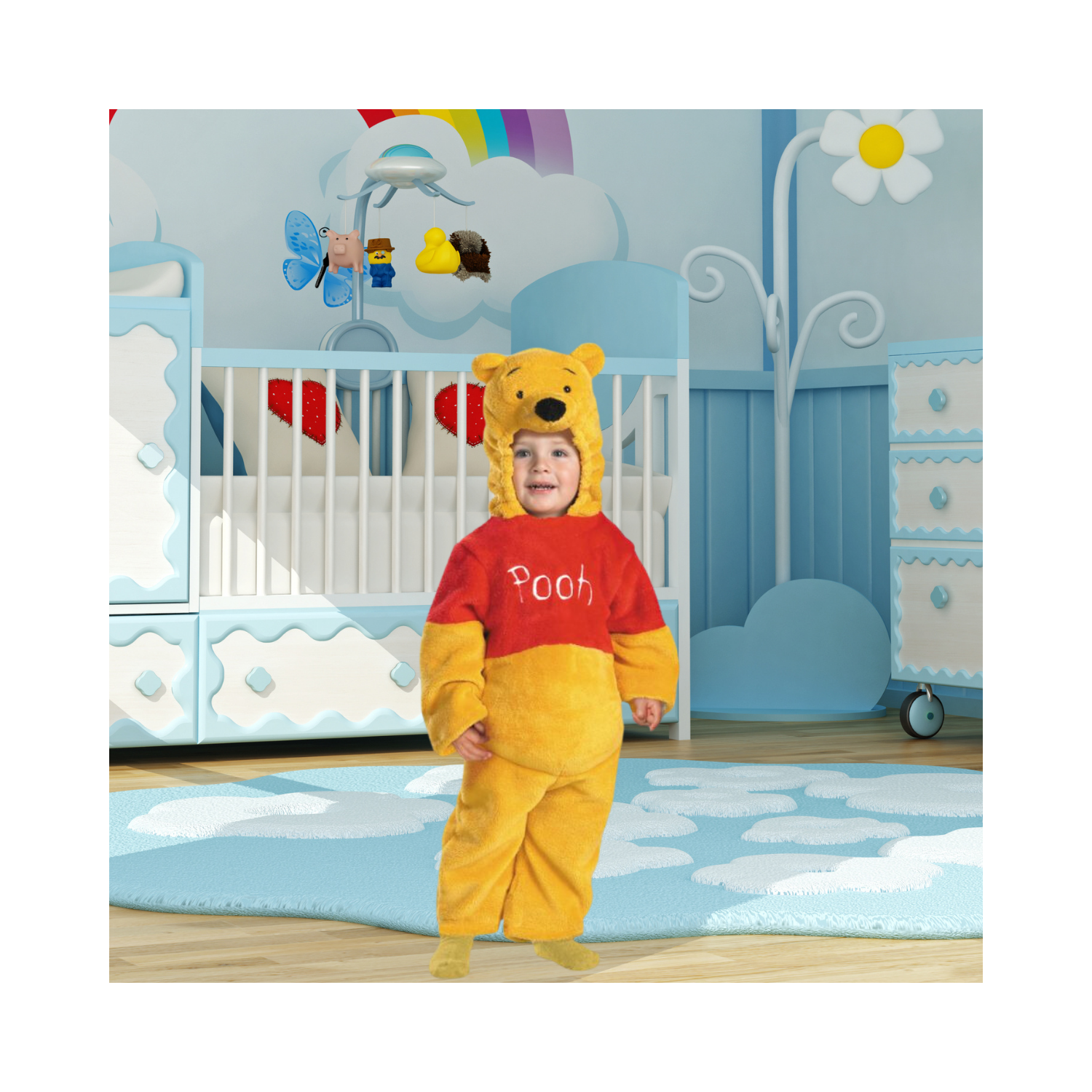 Halloween Disney Winnie The Pooh Deluxe Two-Sided Plush Jumpsuit Infant/Toddler Costume