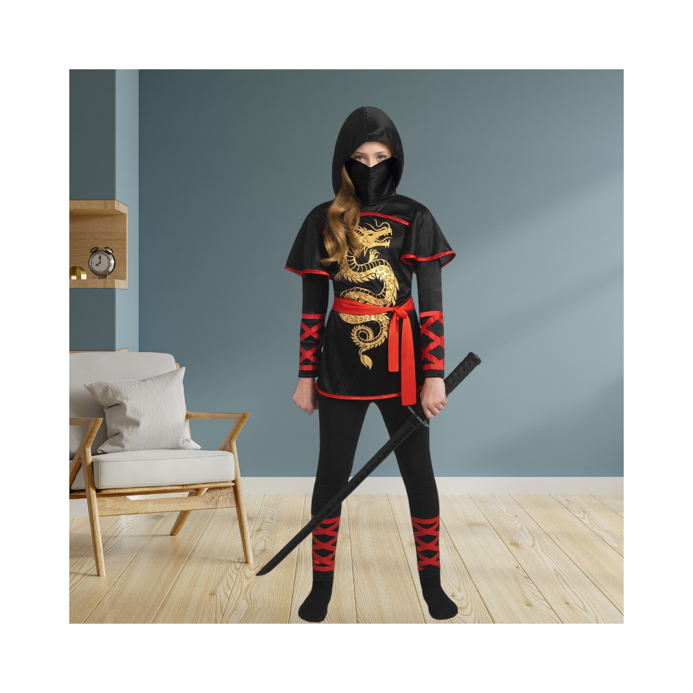 Halloween Black and Red Ultimate Ninja Dragon Costume