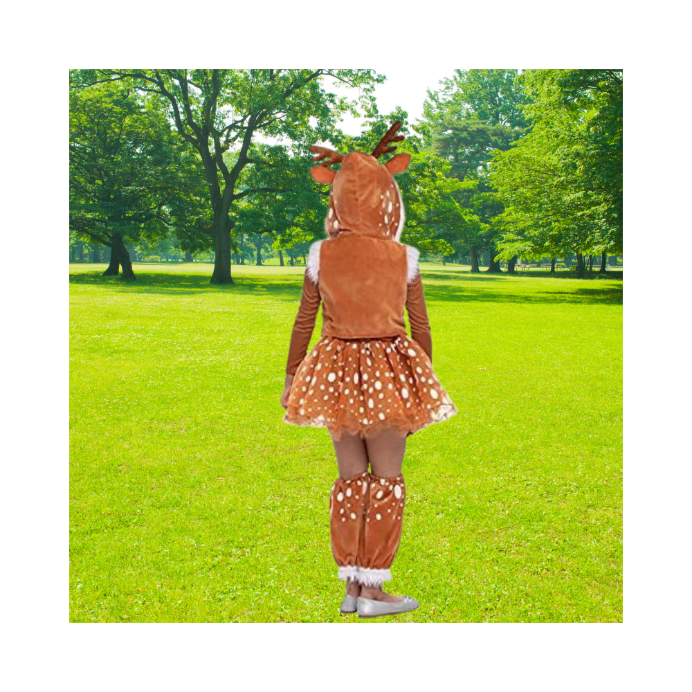 Halloween Girl Deer Costume with Speckled Skirt for Kids